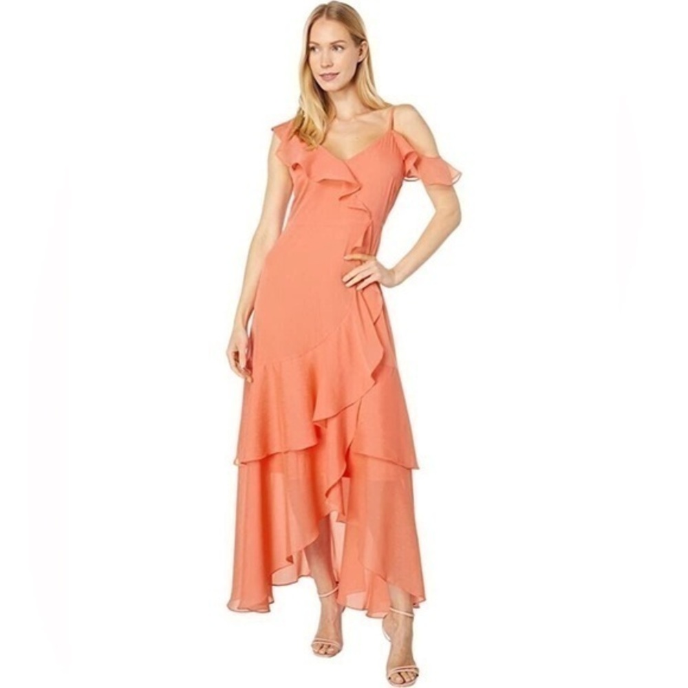 BCBGeneration RUFFLED CHIFFON DRESS